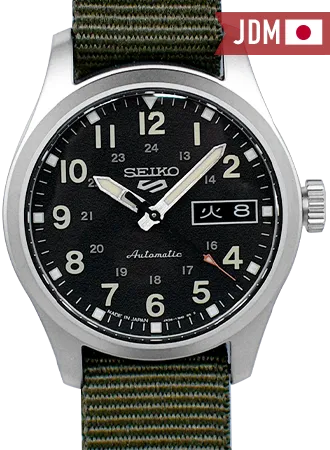 Seiko 5 Sports Field Sports Style Automatic 36 Black - Military Nylon Strap Ref. SBSA201