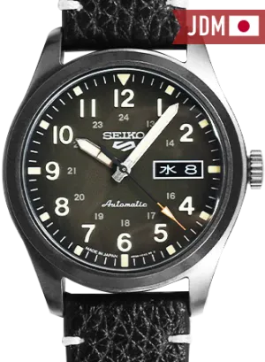 Seiko 5 Sports Military Style Black - Leather Ref. SBSA121