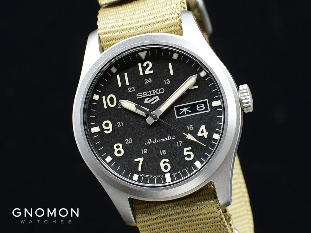 Seiko 5 Sports Military Style Black - Nylon Ref. SBSA117