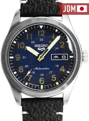 Seiko 5 Sports Military Style Blue - Leather Ref. SBSA119