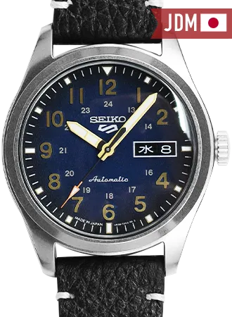 Seiko 5 Sports Military Style Blue - Leather Ref. SBSA119