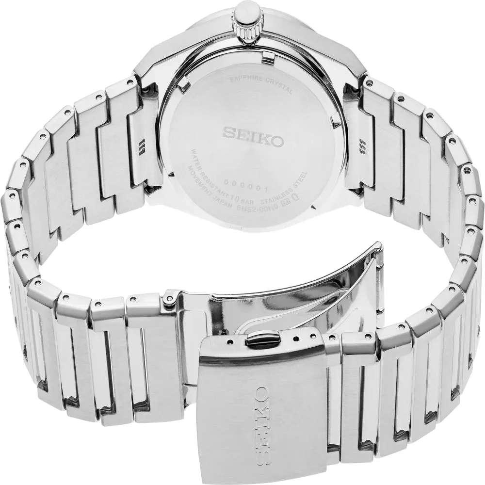 Seiko Classic Quartz 39mm Analog - Black Dial/Steel Strap