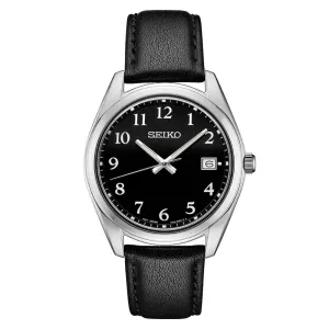 Seiko Essentials Black Dial 40mm Stainless Steel Quartz