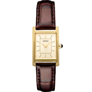 Seiko Essentials Rectangular Gold-Tone Quartz Watch