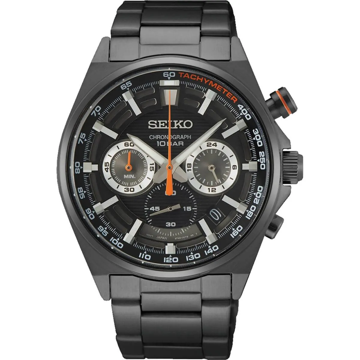 Seiko Men's Chronograph Watch - Core Quartz Black Stainless Steel Bracelet | SSB399P1