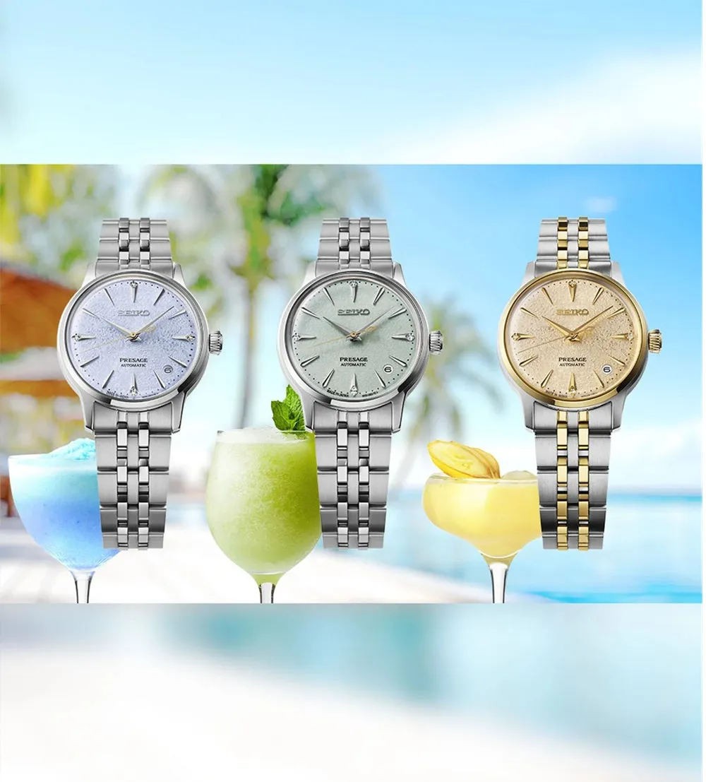 Seiko Presage ??Frozen Skydiving?? Diamond Cocktail Time Ladies Watch SRPL61J1