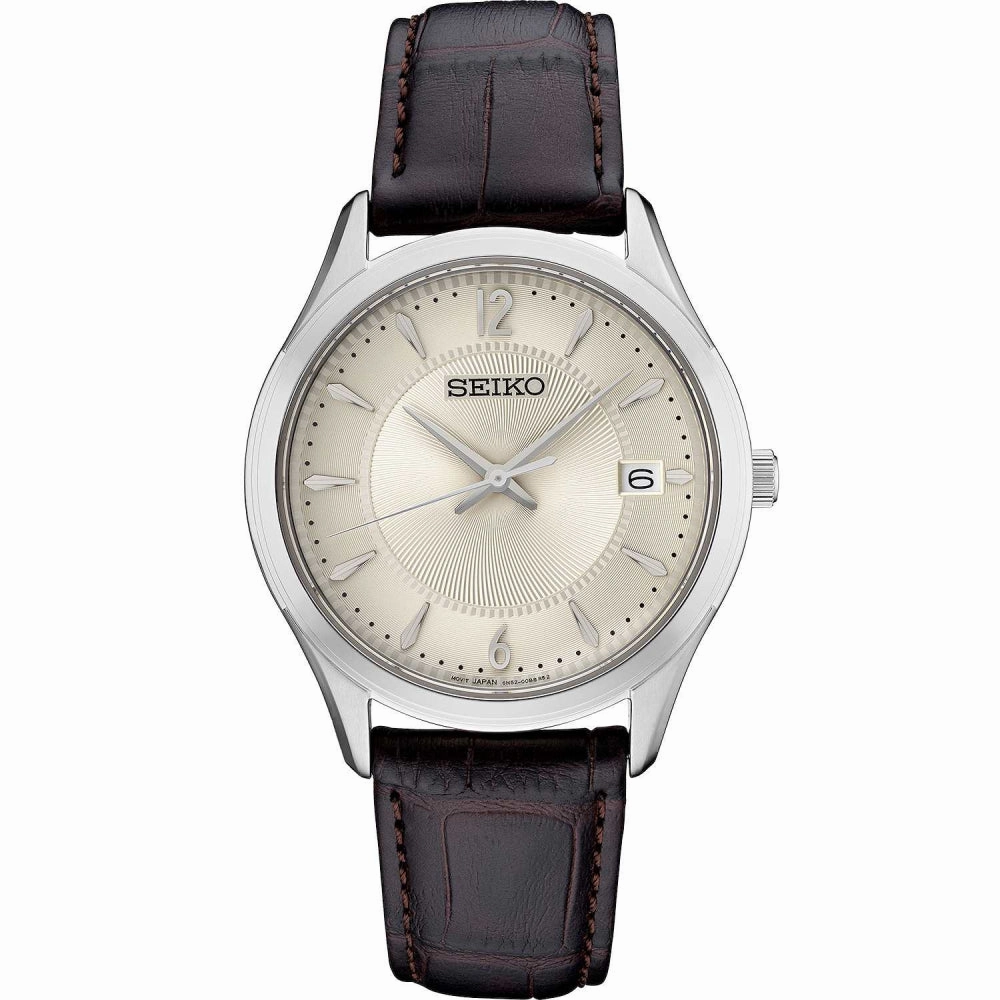 Seiko Essentials Collection Quartz Watch with Antique Ivory Dial