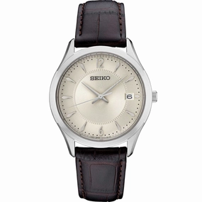 Seiko Essentials Collection Quartz Watch with Antique Ivory Dial