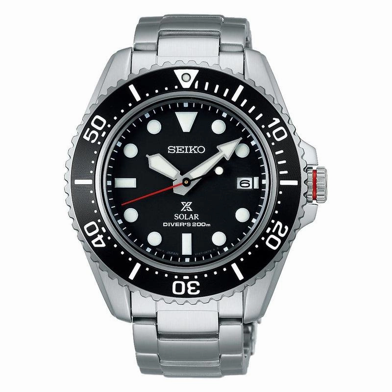 Seiko Prospex Black Dial Solar, Date Watch
