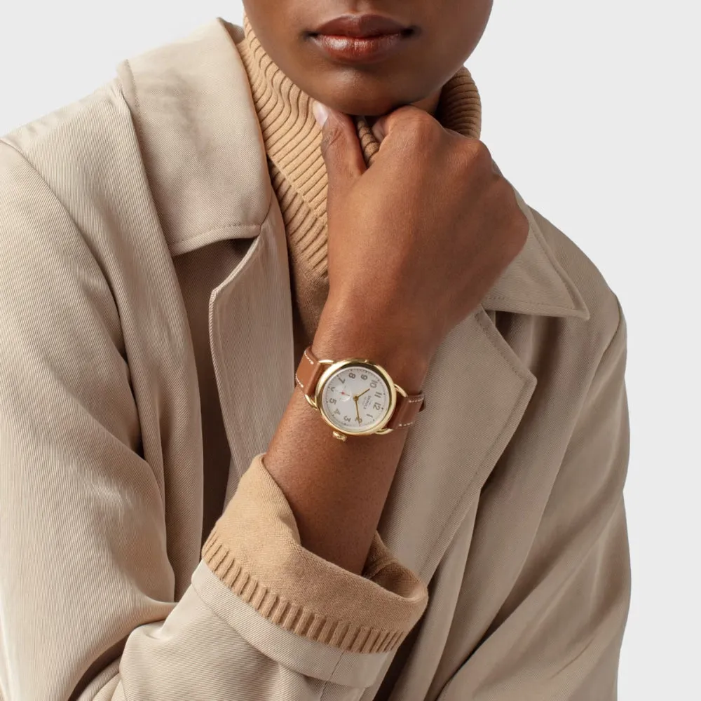 Shinola Ladies Runabout 36mm Gold Tone