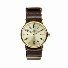 SMALL No.88 Gold and Brown Leather
