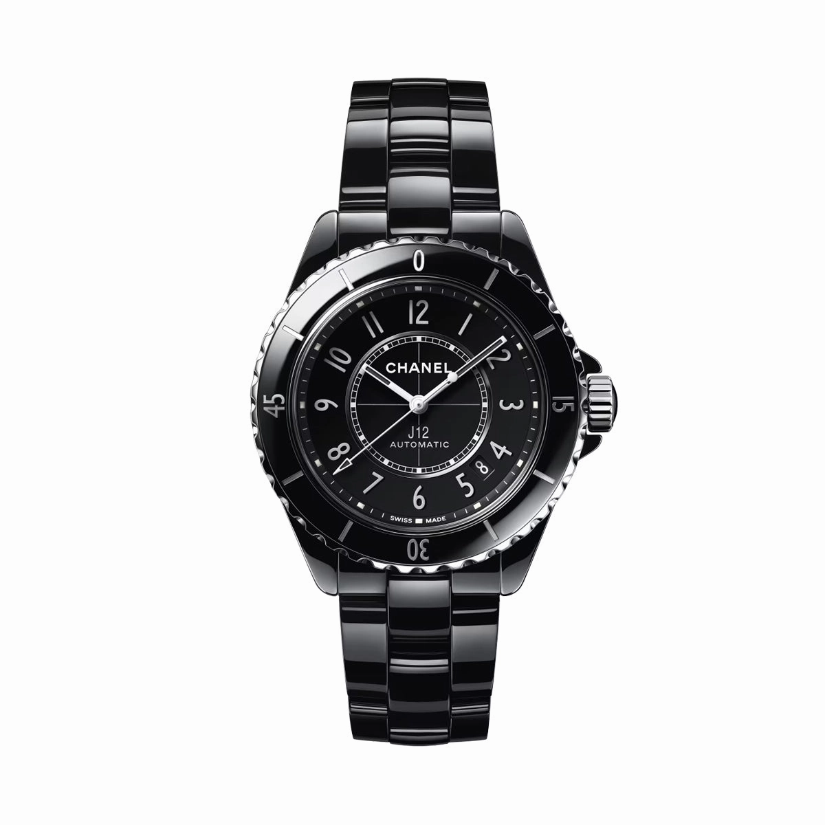 SS/BLACK CERAMIC CHANEL J12 WATCH