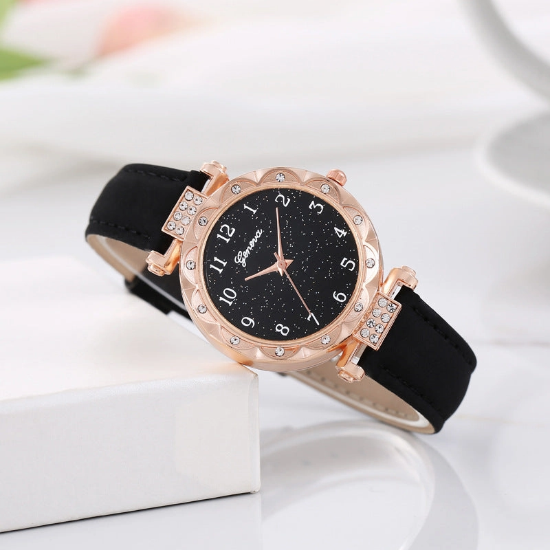Starry Sky Digital Face Diamond Belt Quartz Watch