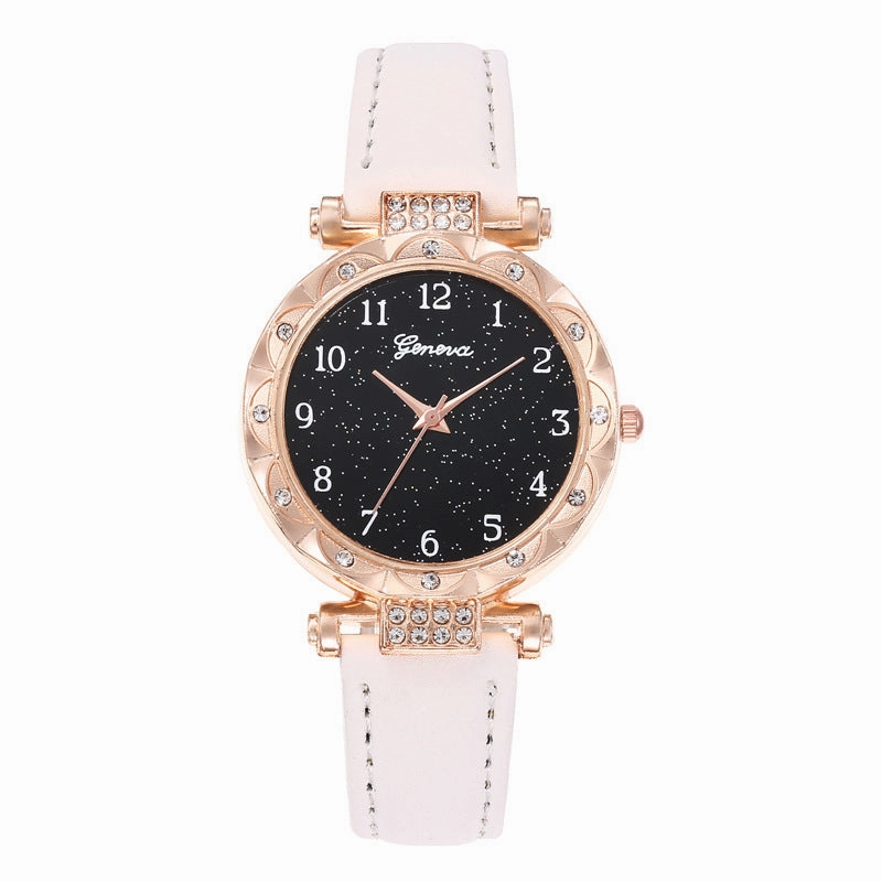 Starry Sky Digital Face Diamond Belt Quartz Watch