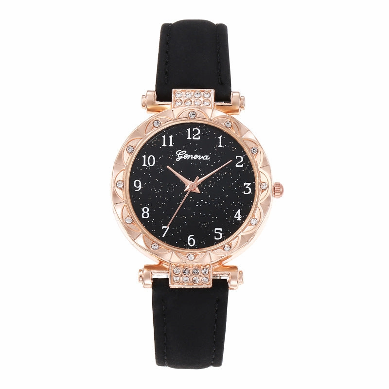 Starry Sky Digital Face Diamond Belt Quartz Watch
