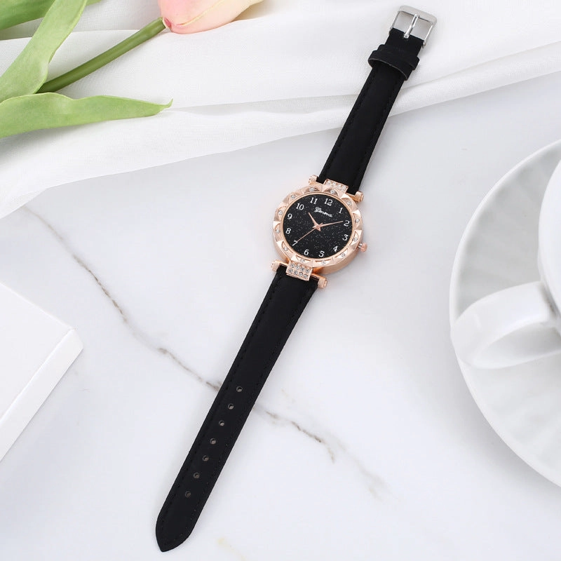 Starry Sky Digital Face Diamond Belt Quartz Watch