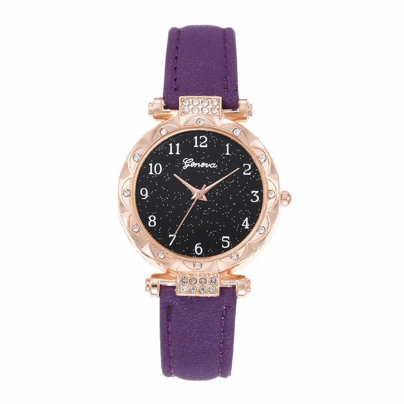 Starry Sky Digital Face Diamond Belt Quartz Watch
