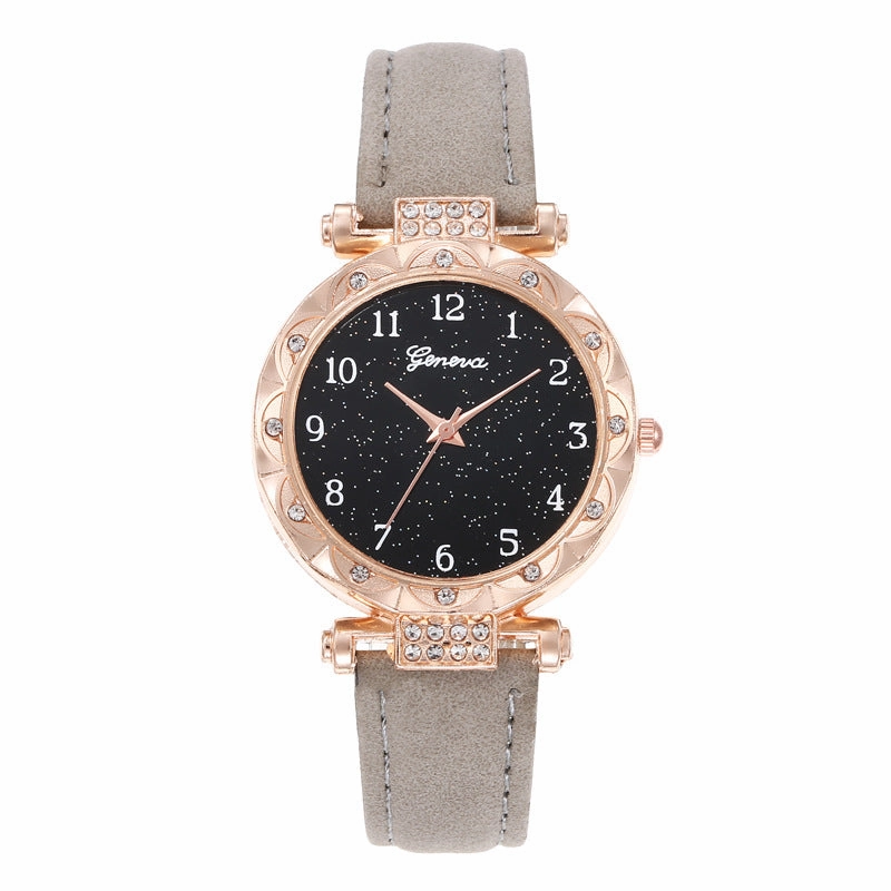 Starry Sky Digital Face Diamond Belt Quartz Watch