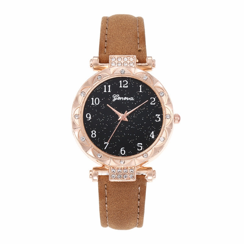 Starry Sky Digital Face Diamond Belt Quartz Watch