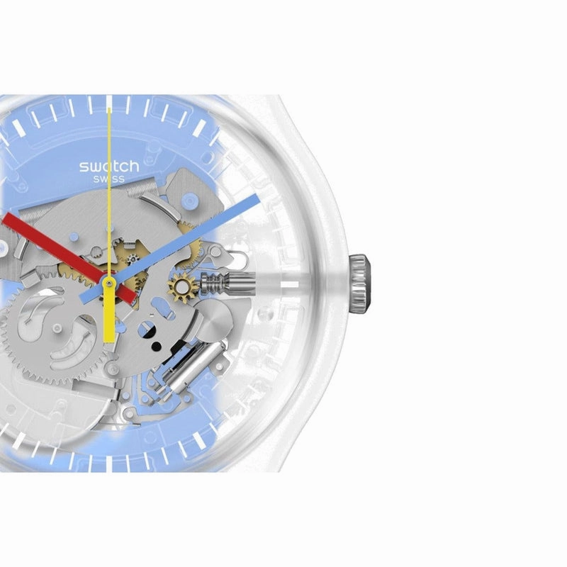 Swatch CLEARLY BLUE STRIPED Watch SUOK156