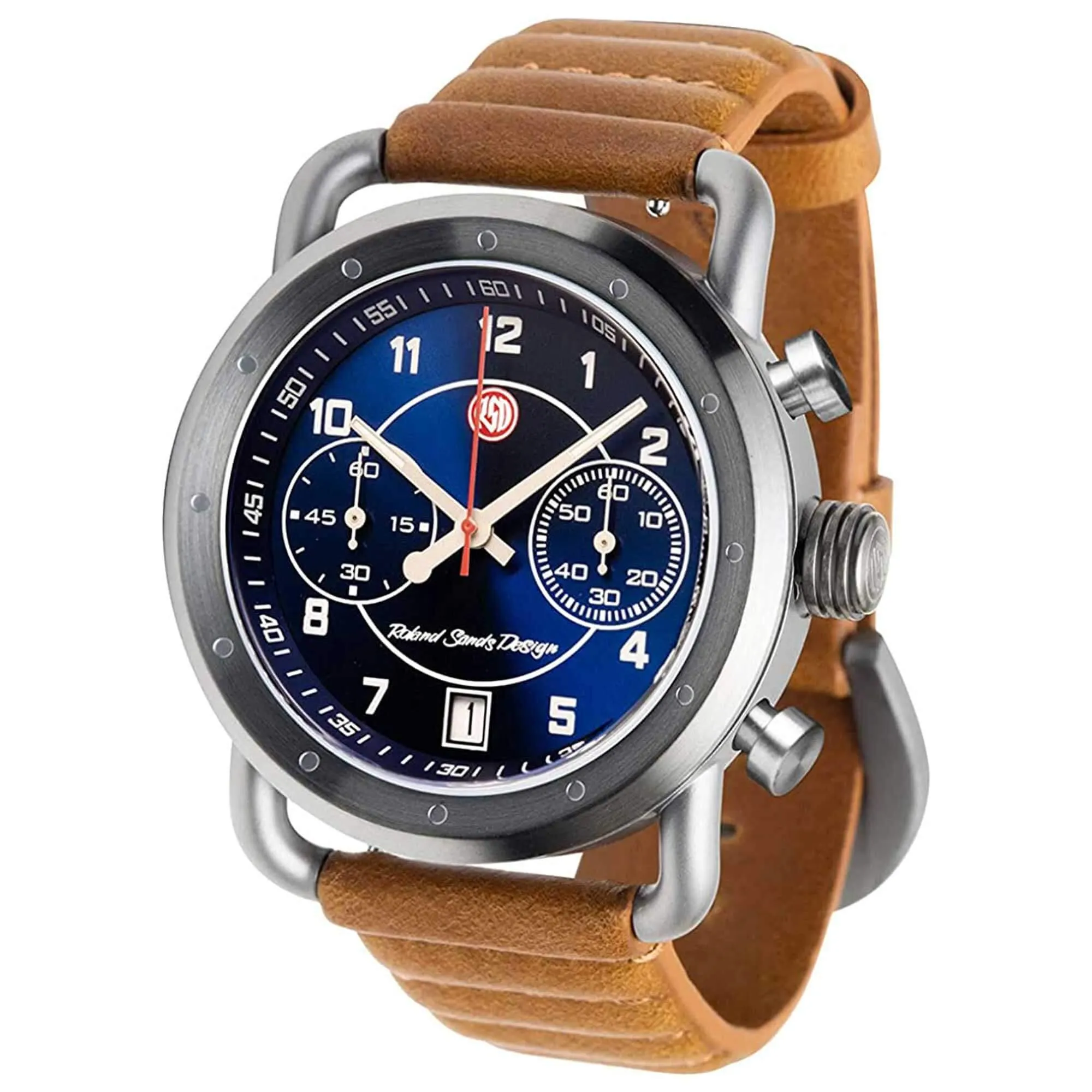 Szanto Icon Unisex Chronograph Watch - Roland Sands Signature Tan Strap | IC RS 2253