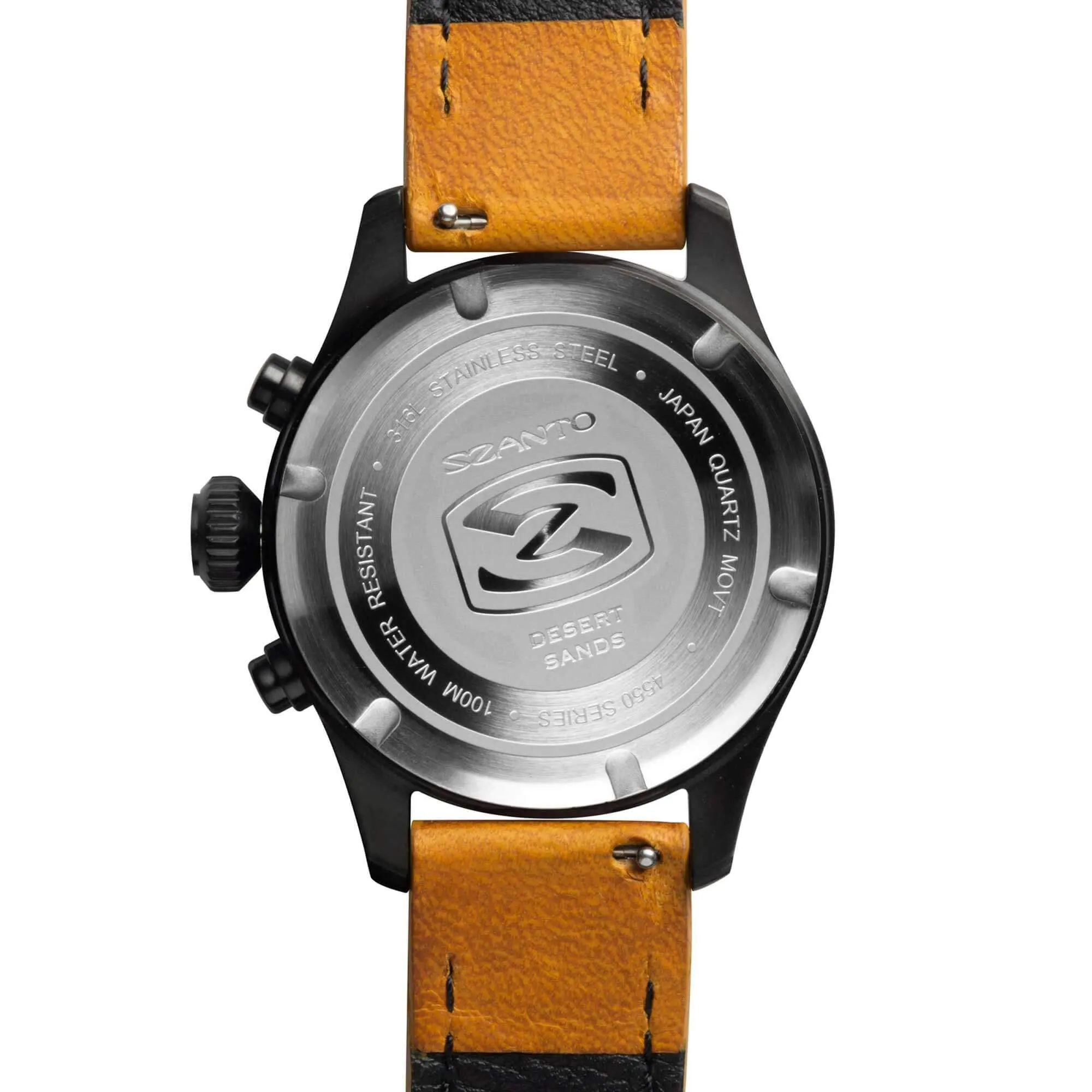 Szanto Men's Chronograph Watch - Desert Sands Black Dial Tan Leather Strap | SZ 4551
