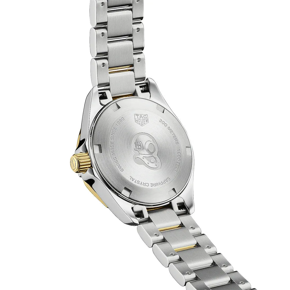 TAG Heuer Aquaracer Date 27mm MOP Dial 18ct Gold Plated Steel Ladies Quartz Watch WBD1423.BB0321
