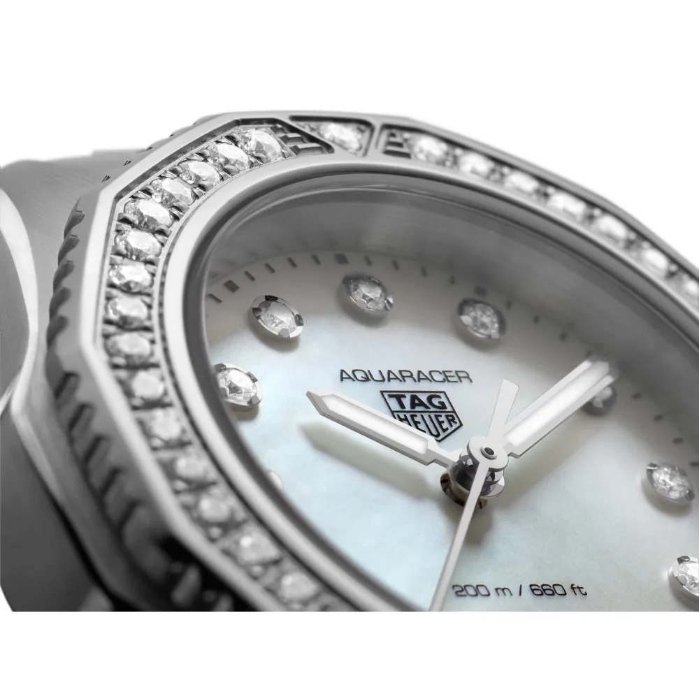 Tag Heuer Aquaracer Professional 200 Quartz 30mm Diamond Bezel - Steel/White