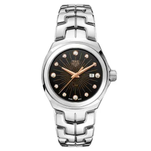 TAG Heuer Link 32mm Black Dial Diamond Quartz Ladies Watch WBC131F.BA0649
