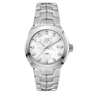 TAG Heuer Link 32mm MOP Diamond Dot Dial Ladies Quartz Watch WBC1312.BA0600
