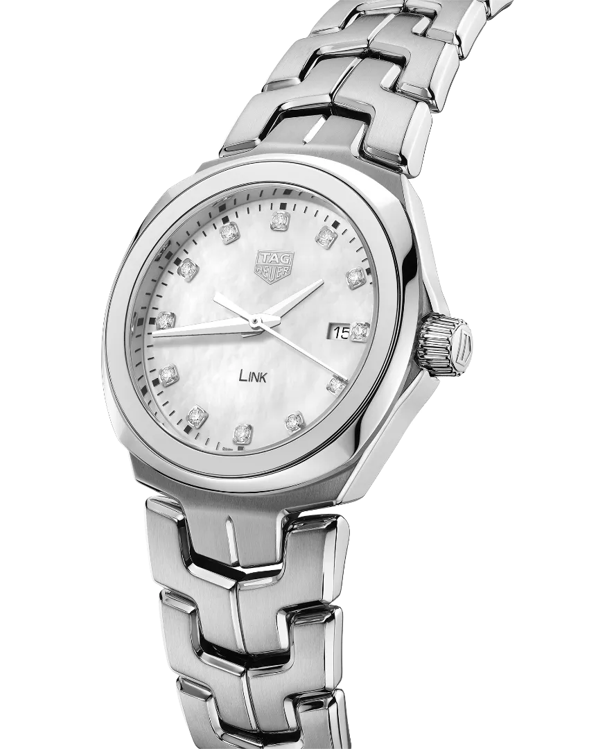 Tag Heuer Link Date 32mm Quartz Watch with Diamonds