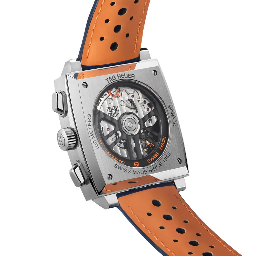 TAG Heuer Monaco X Gulf Special Edition 39mm Automatic Chronograph Watch CBL2115.FC6494