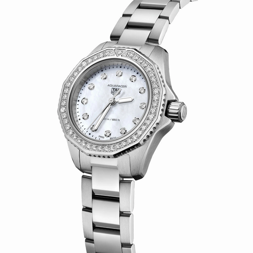 TAG Heuer Aquaracer Professional 200 30mm MOP Dial Diamond Quartz Ladies Watch WBP1417.BA0622