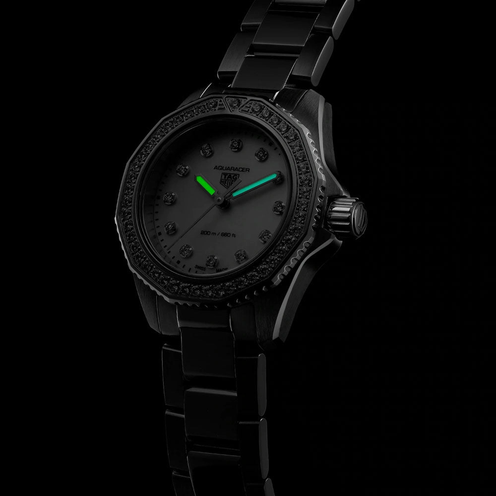 TAG Heuer Aquaracer Professional 200 30mm MOP Dial Diamond Quartz Ladies Watch WBP1417.BA0622