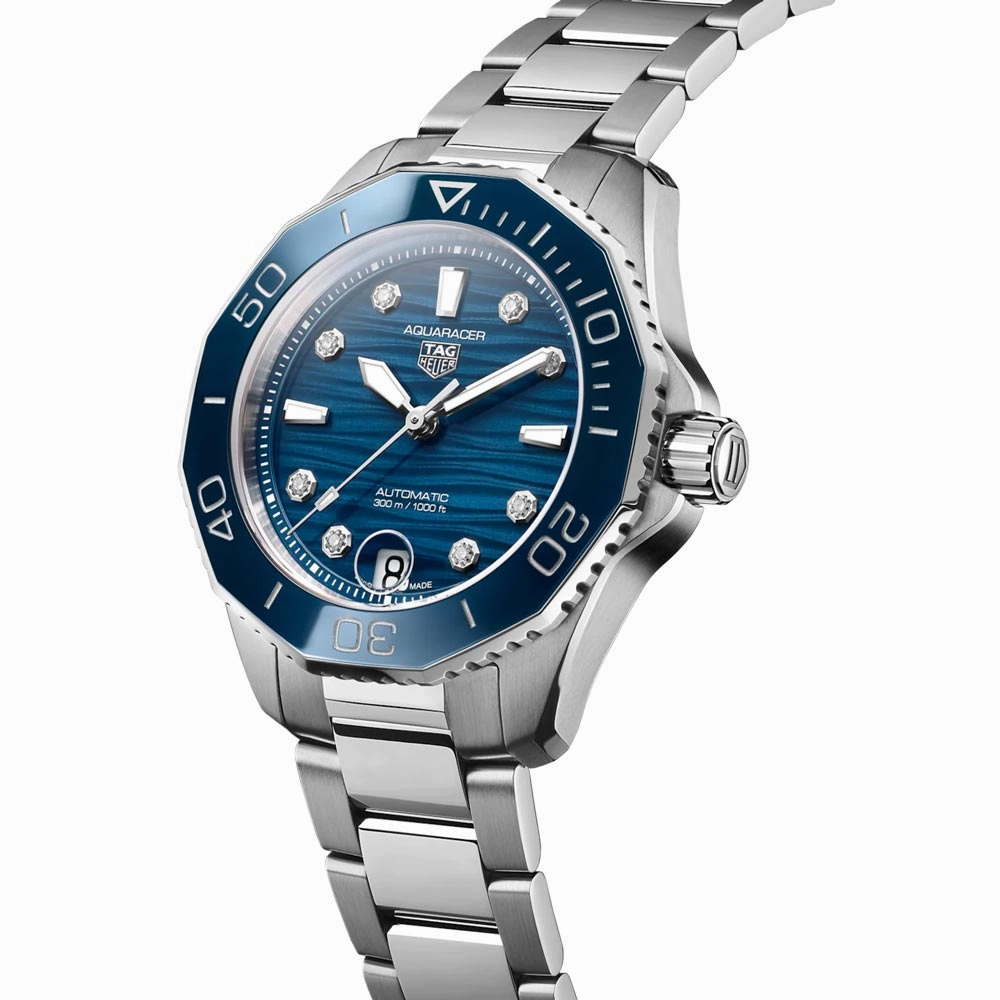 TAG Heuer Aquaracer Professional 300 36mm Blue Dial Diamond Automatic Watch WBP231B.BA0618