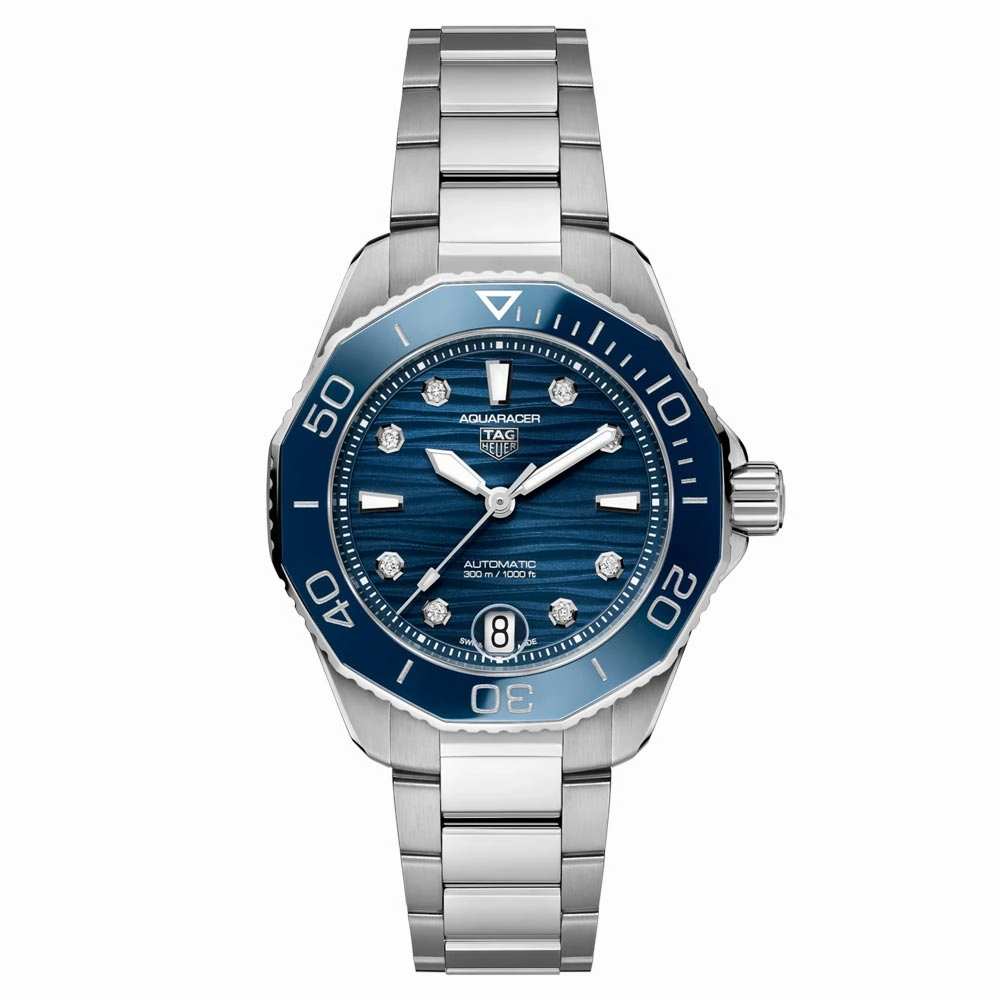 TAG Heuer Aquaracer Professional 300 36mm Blue Dial Diamond Automatic Watch WBP231B.BA0618