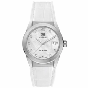 TAG Heuer Carrera 36mm MOP Dial Diamond Ladies Quartz Watch WBG1312.FC6412