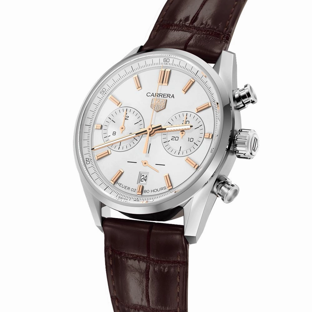TAG Heuer Carrera 42mm White Dial Automatic Chronograph Gents Watch CBN2013.FC6483