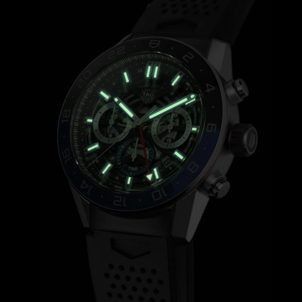 TAG Heuer Carrera GMT 45mm Skeleton Dial Automatic Chronograph Gents Watch CBG2A1Z.FT6157