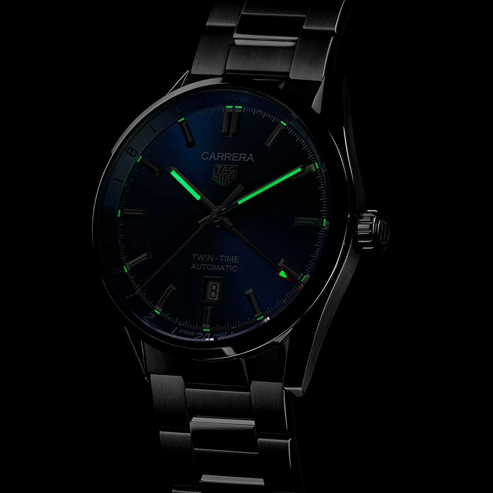 TAG Heuer Carrera Twin-Time GMT 41mm Blue Dial Automatic Gents Watch WBN201A.BA0640