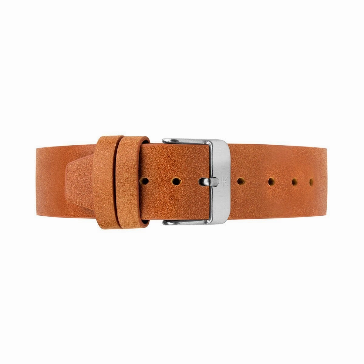 Tan Flat Leather Watch Strap - 20mm Width
