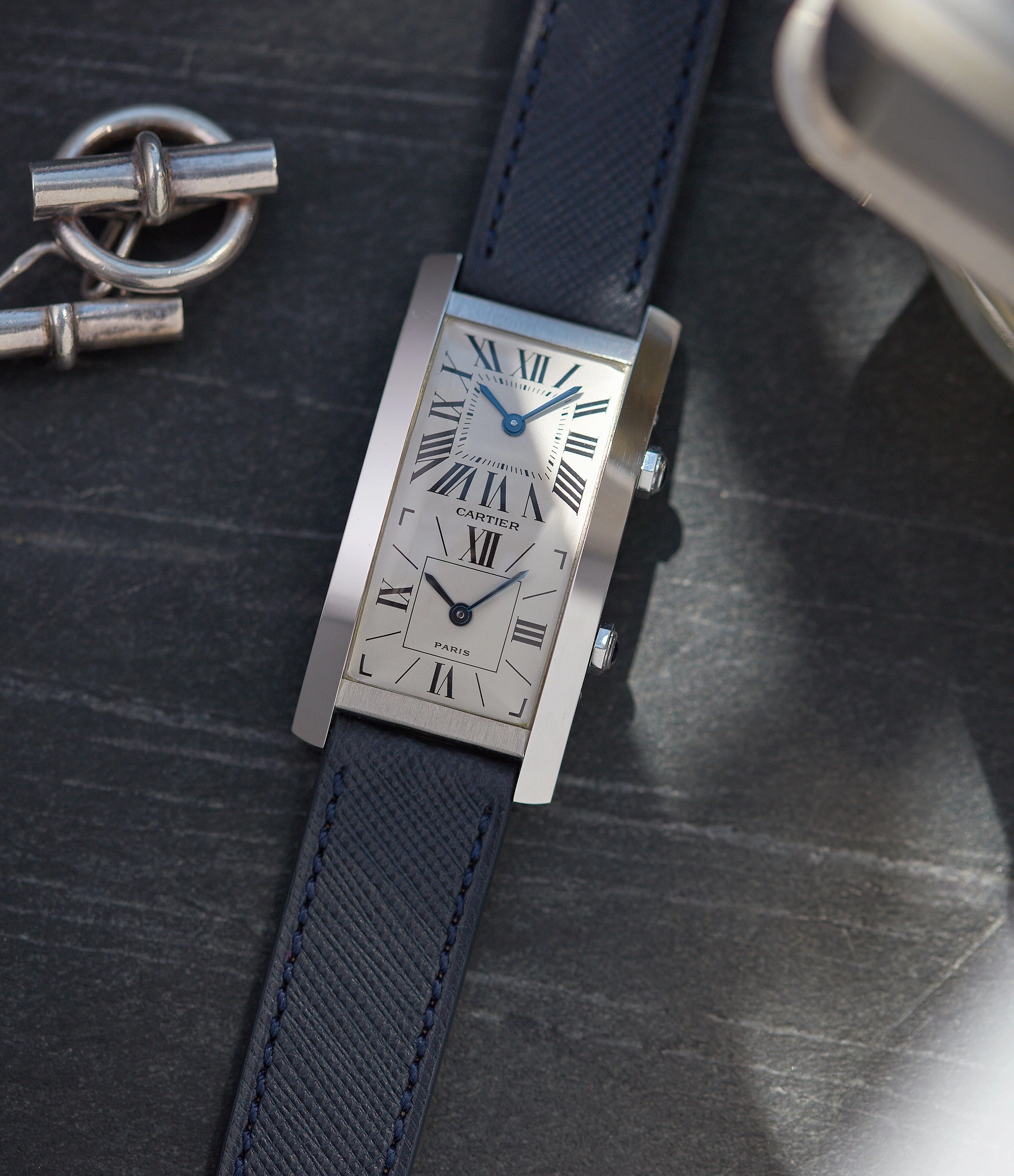 Tank Cintre | Dual-Time | White Gold
