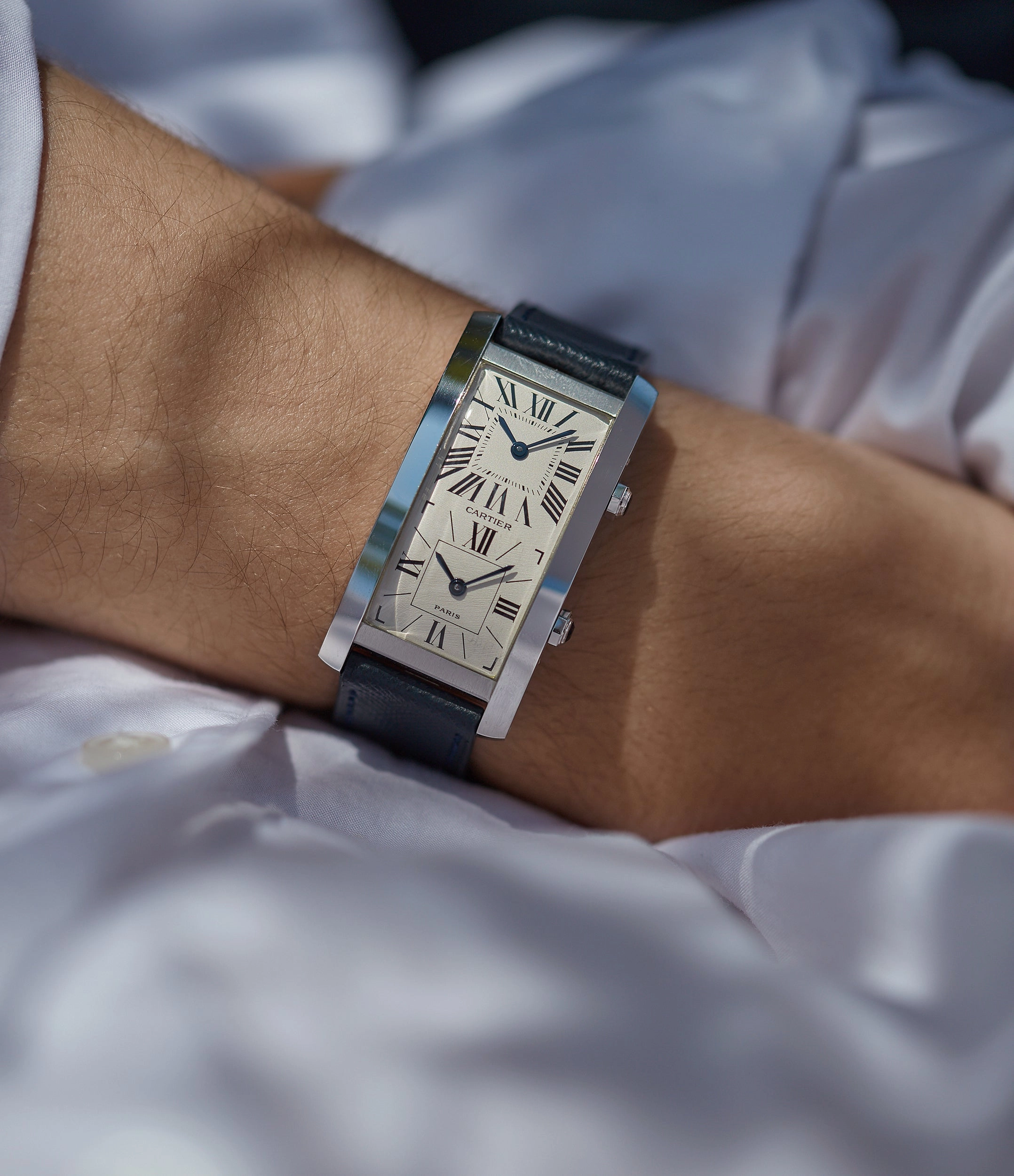 Tank Cintre | Dual-Time | White Gold