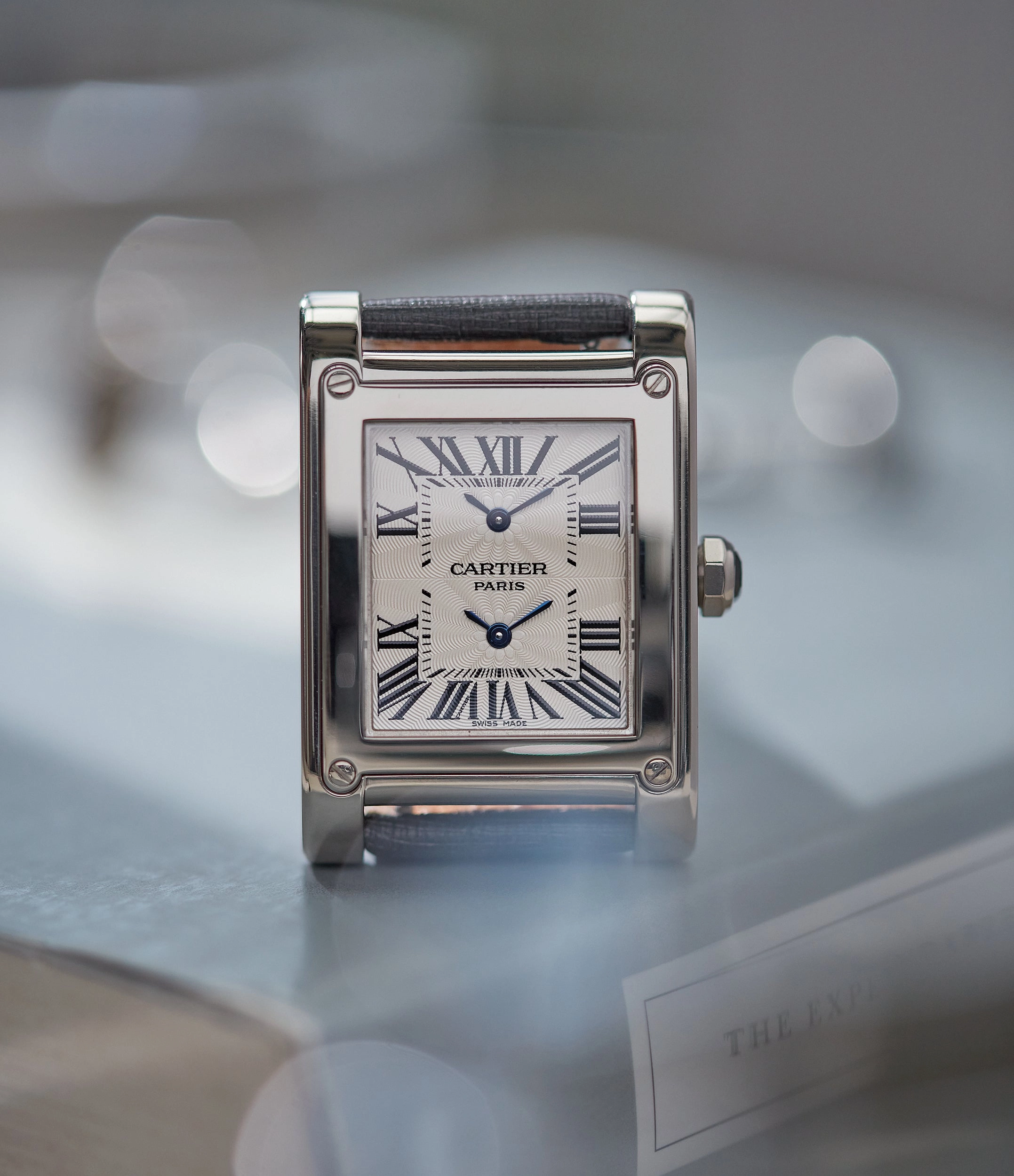 Tank  Vis | Dual-Time | White Gold