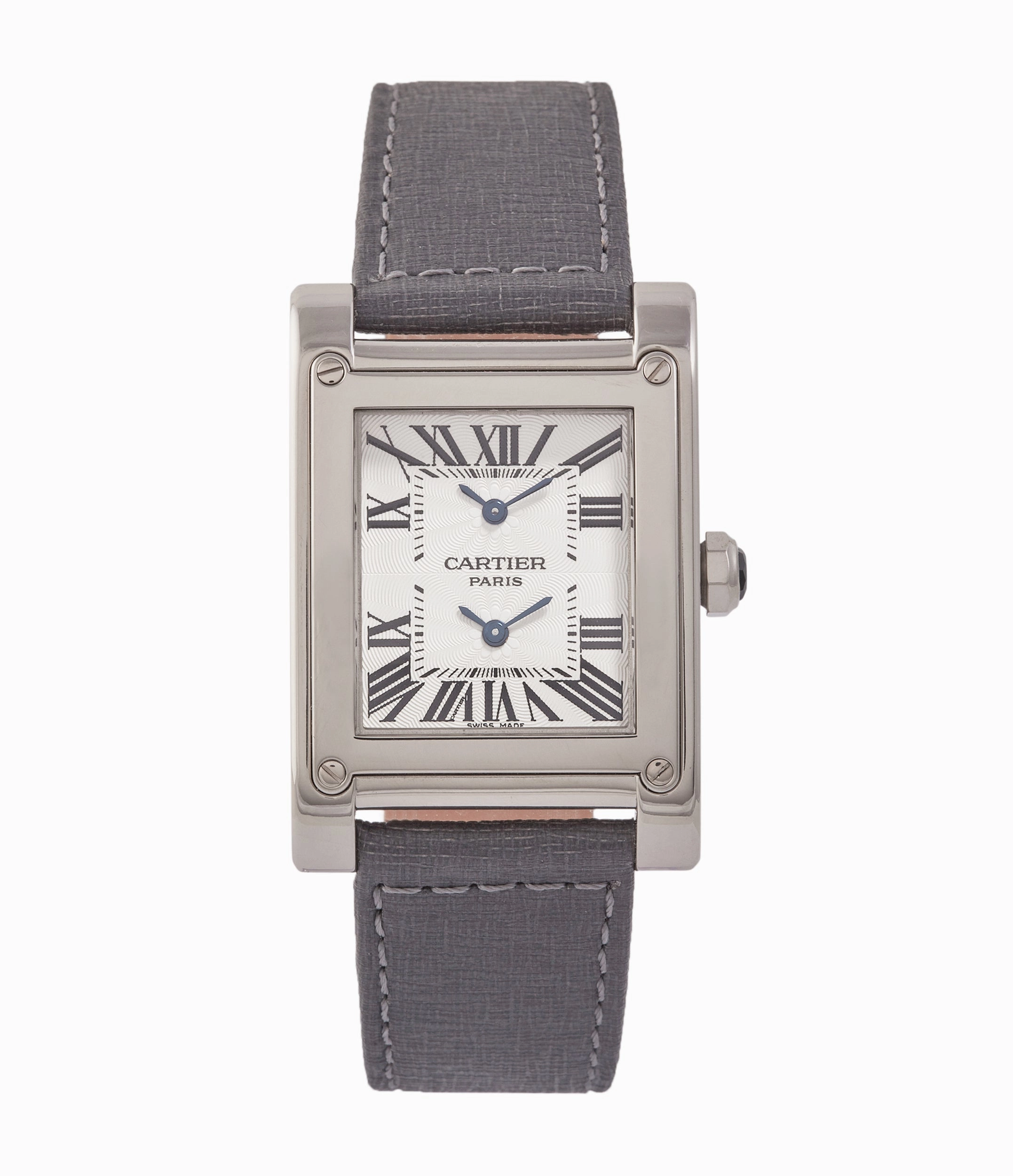 Tank  Vis | Dual-Time | White Gold