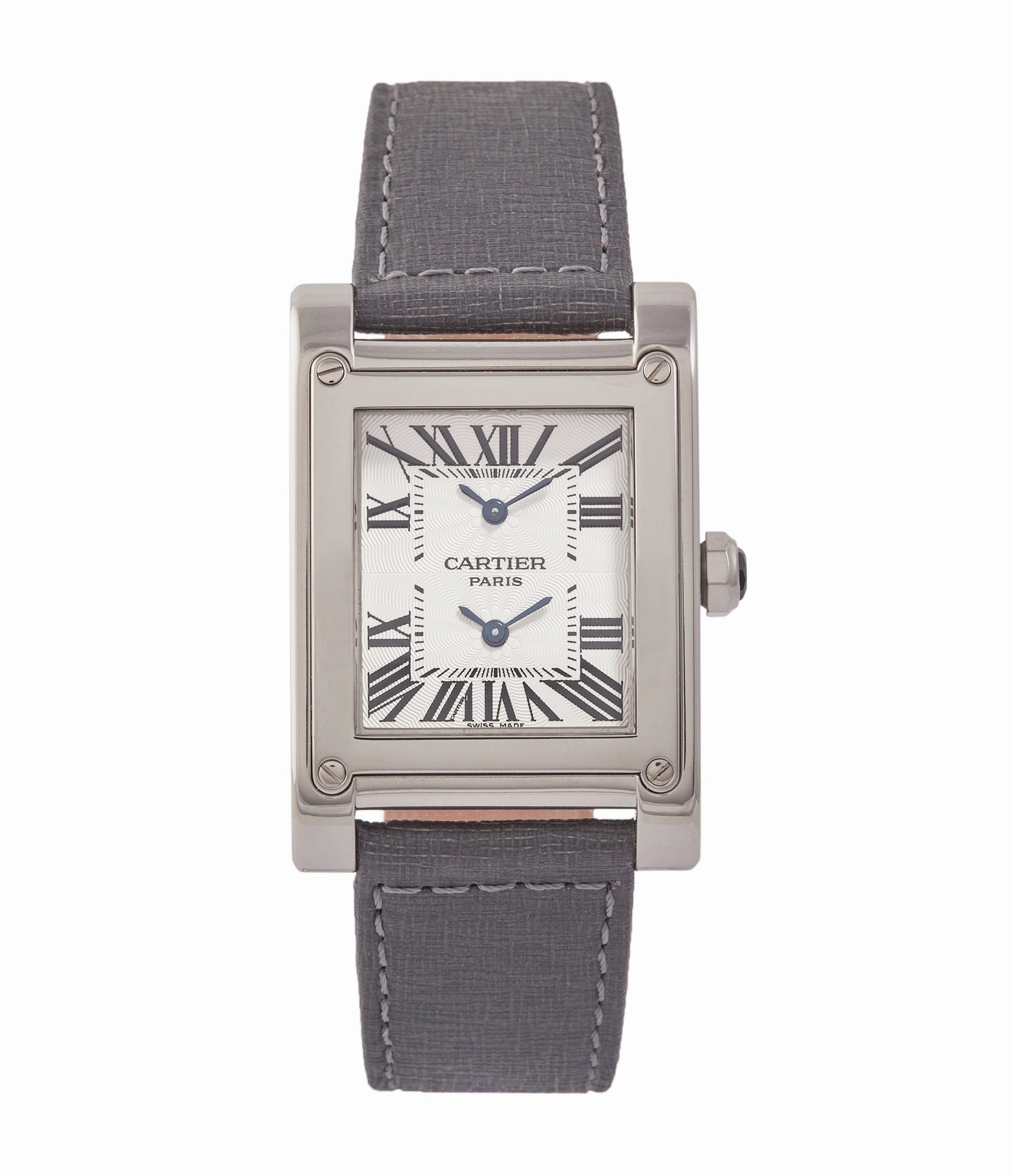 Tank  Vis | Dual-Time | White Gold