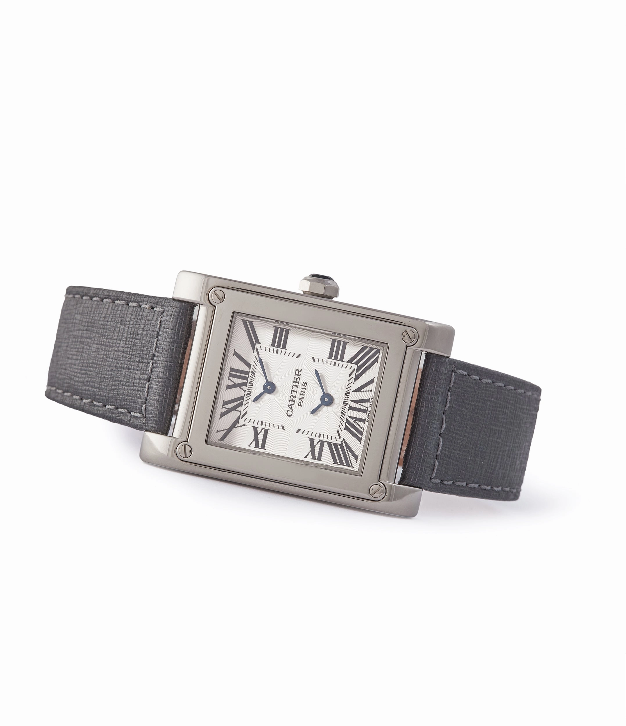 Tank  Vis | Dual-Time | White Gold