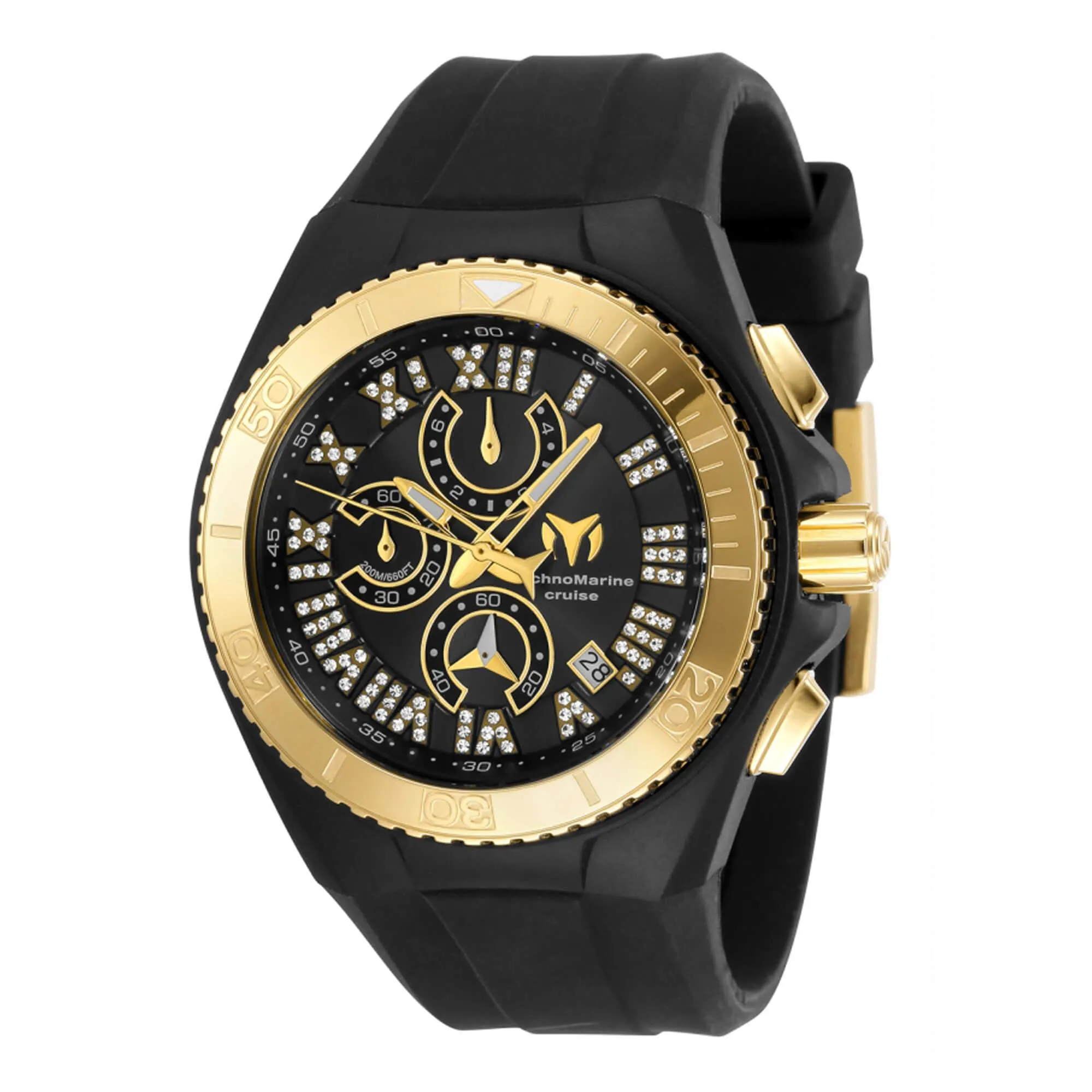 Technomarine Men's Watch - Cruise Star Chrono Black Dial Quartz Strap | TM-119016