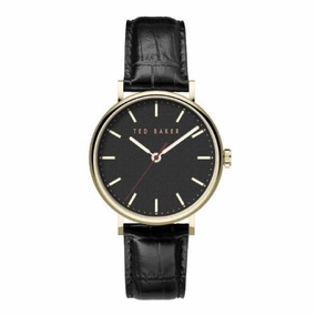 Ted Baker Phylipa Gents Yellow Gold-Tone Leather Watch