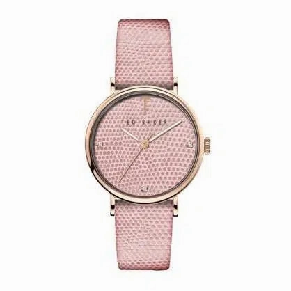 Ted Baker Phylipa Hug Rose-Gold Tone Leather Watch
